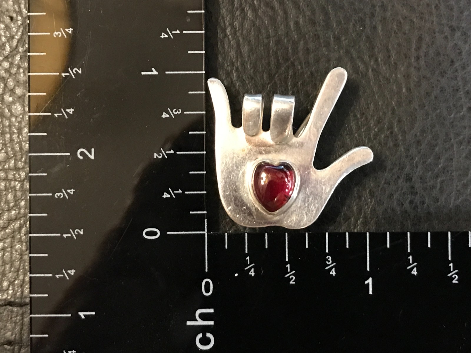 Vtg Sterling Silver GREAT FALLS METAL WORKS I Love You Hand Sign Language Pin