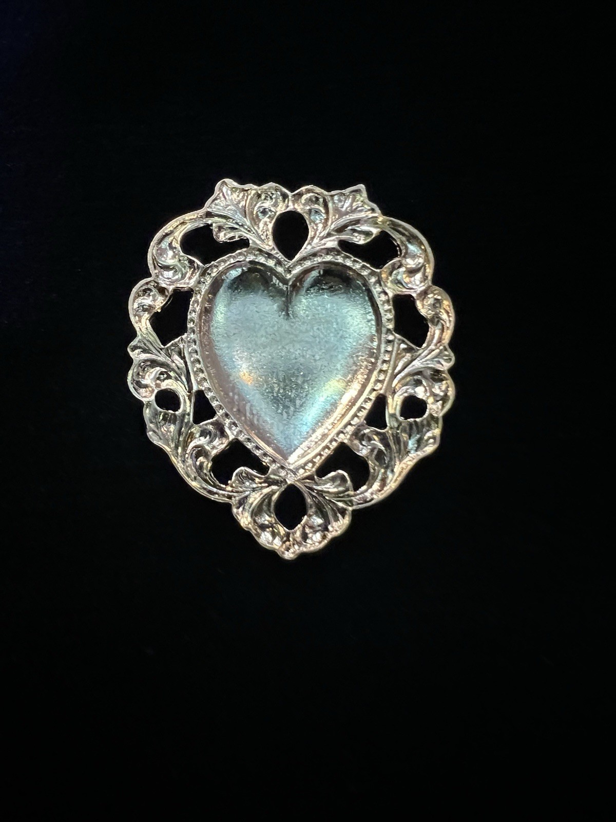 Vintage Heart 22K Plated Brass Stamping for Jewelry design from Famous Maker NOS