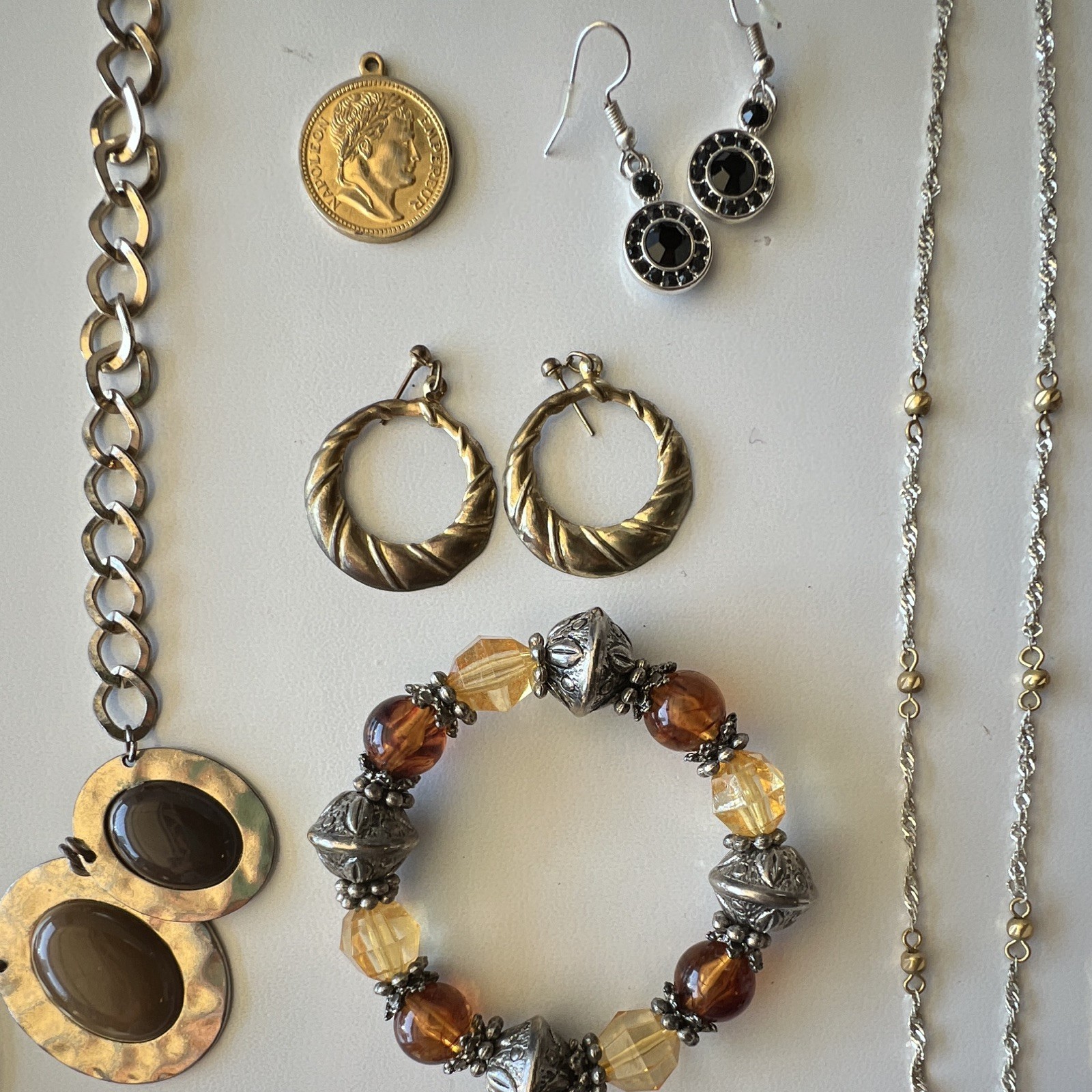 VTG and Modern 16 Piece Costume Jewelry Lot Variety Materials