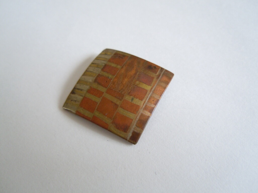 Tricolor Pendant Brass, Copper & Zinc? Square 6.3 G/2.5 X 2.5 Cm