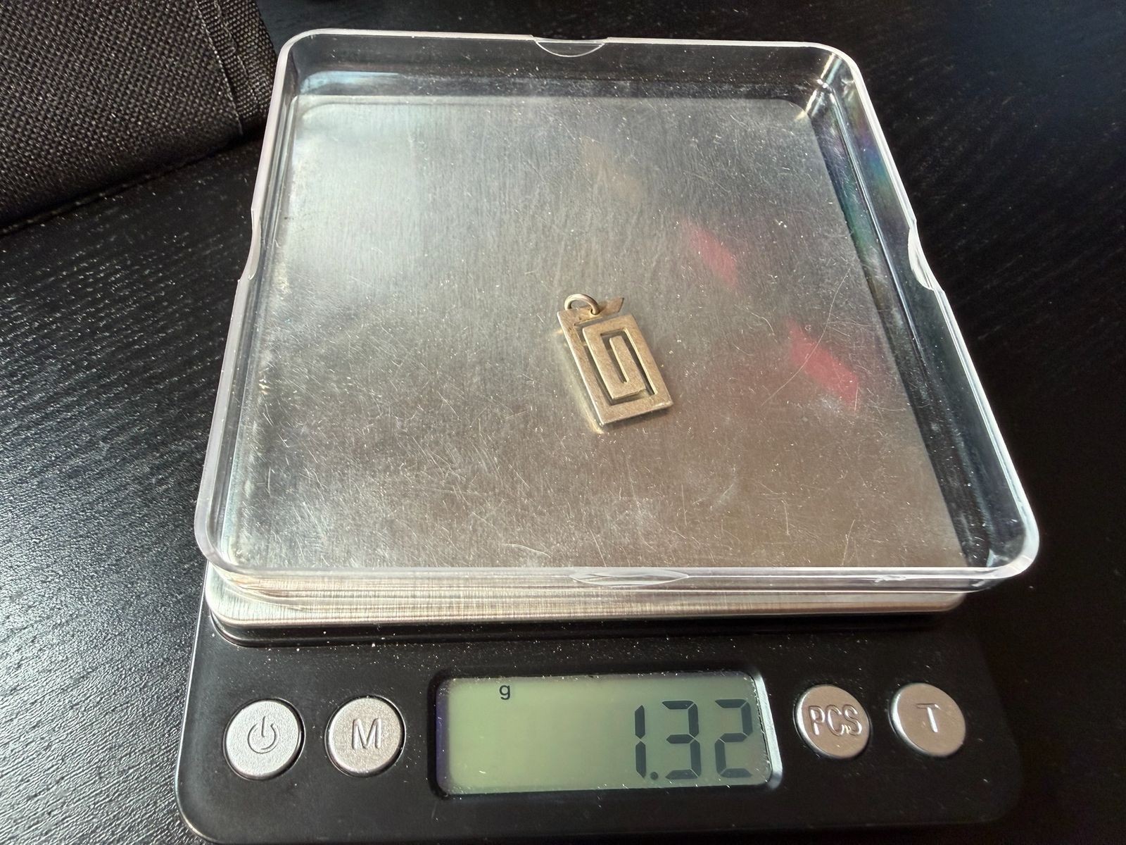1.32g Vintage Sterling Silver 925 Geometric Modernist Rectangle Pendant M