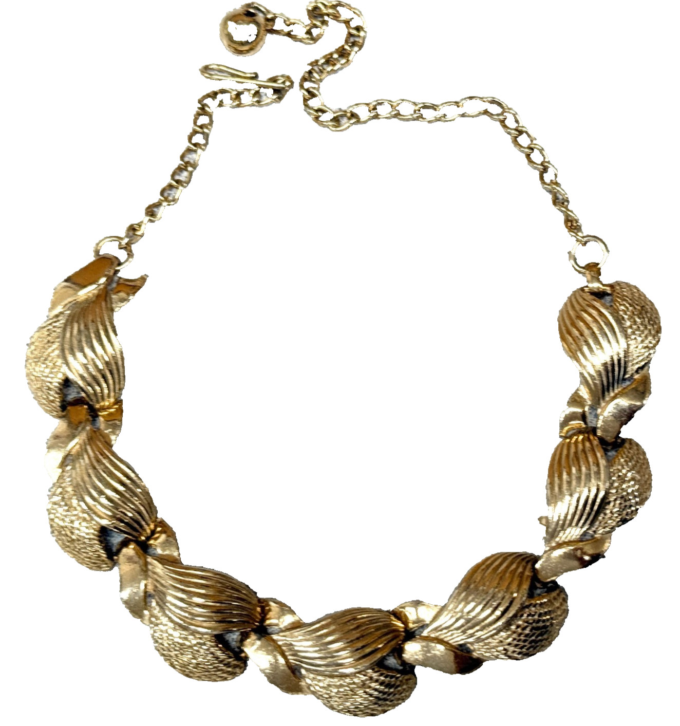 VTG 50s Textured Goldtone Choker Necklace 16” Midcentury Glam Coquette Classic