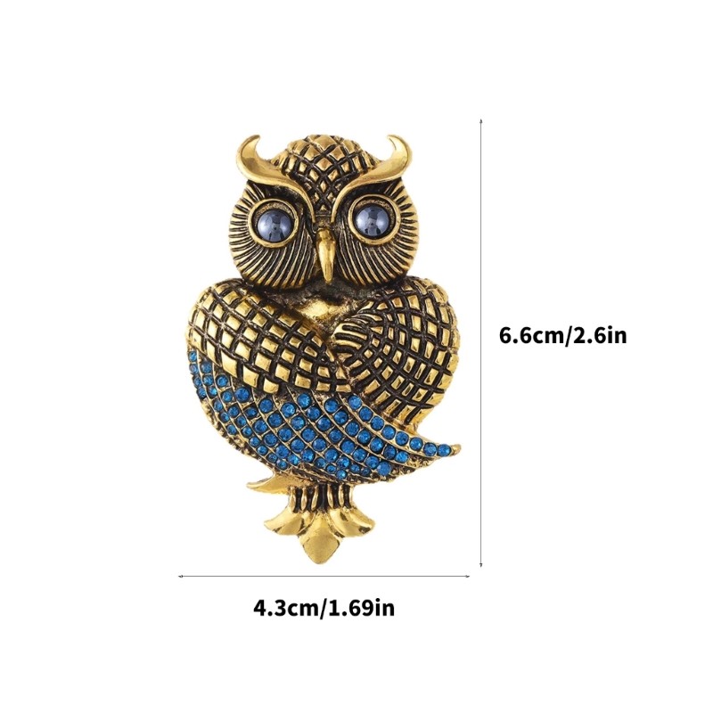 Elegant Owl Rhinestones Brooch Zinc Alloy Craft for Stylish Outfit Enhancement
