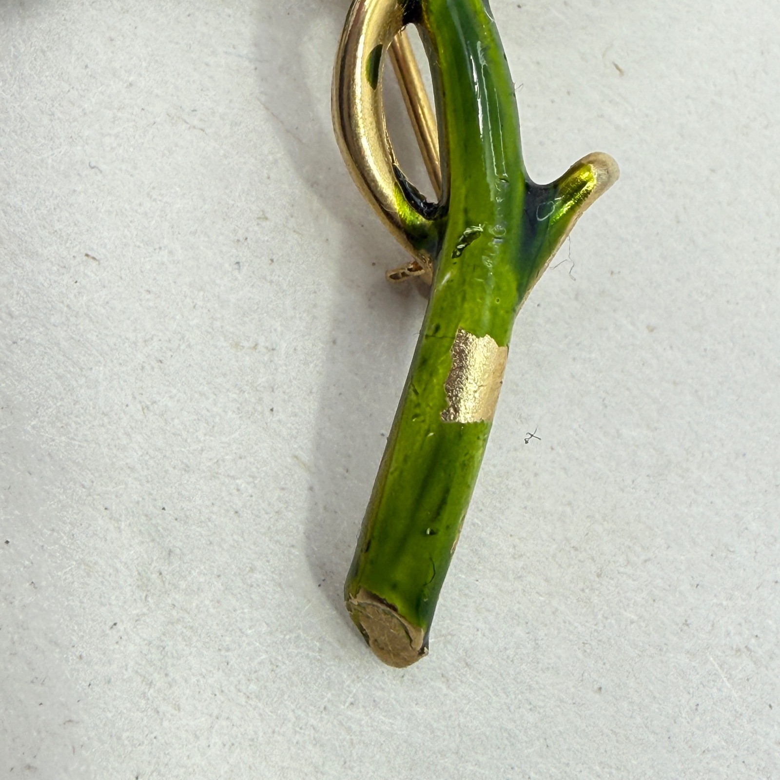 Vintage Enamel Flower Brooch Yellow Pink Green Floral Mid Century Botanical 3″