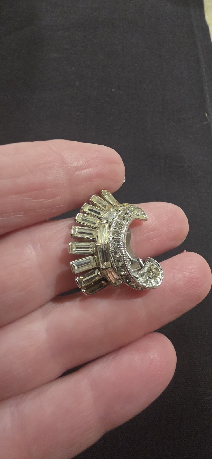 Bogoff Clip On Rhinestone Earrings