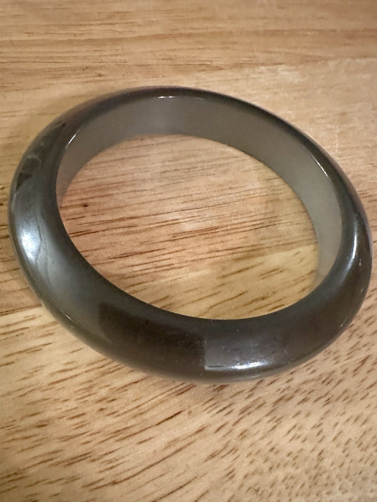 Vintage Two Lucite Bangle Bracelets. One Wide Chunky. One Moon Glow.
