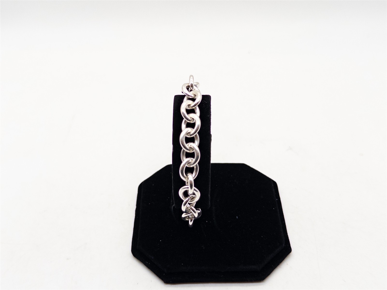 Estate $600 10mm O LINK Sterling Silver 7.5″ Bracelet for CHARMS or AS IS 30g