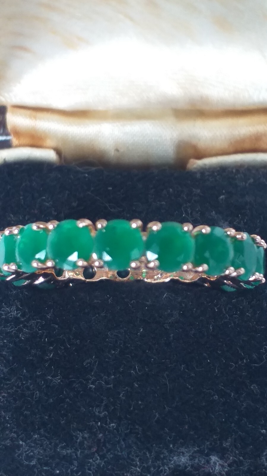 Vintage 1990-s 14 Ct Rolled Gold Emerald Ring Size UK N US 6 3/4 – Hallmarked!