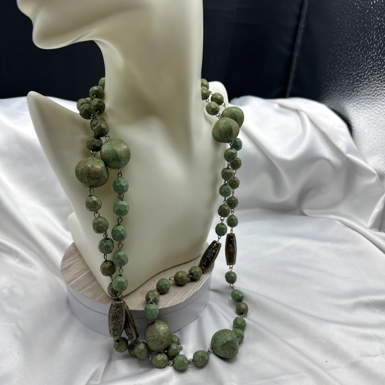 Vtg Handcrafted Extra Long Painted Beads Necklace. It’s 36” Long. See pics.