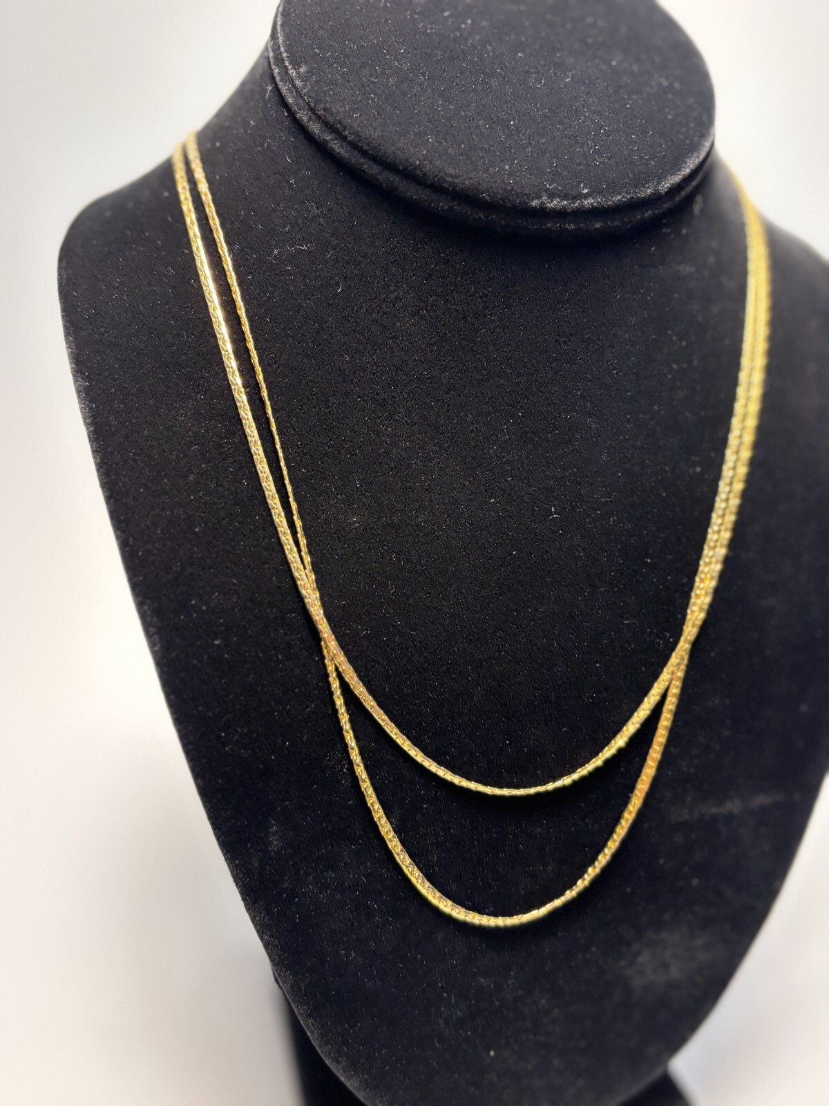 Necklace Long Multi Layer Chain Gold Tone Signed Interesting Large Clasp