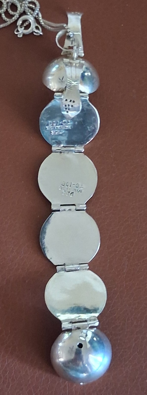 Vintage Taxco Mexico 925 Sterling Silver Folding 6-Photo Ball Locket Necklace