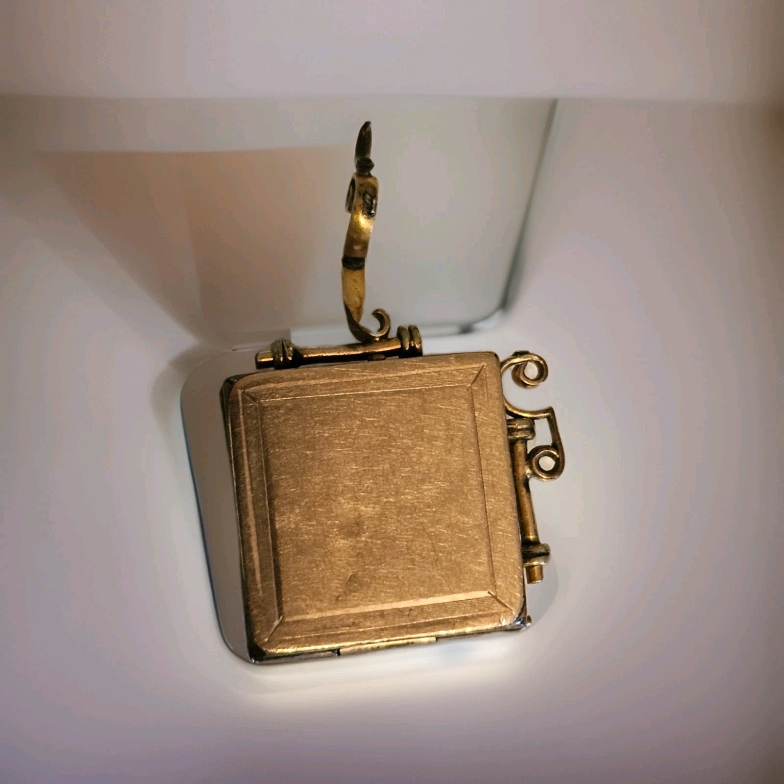 Necklace Locket Victorian Square Engraved 100 Years Old Gold Filled Vintage