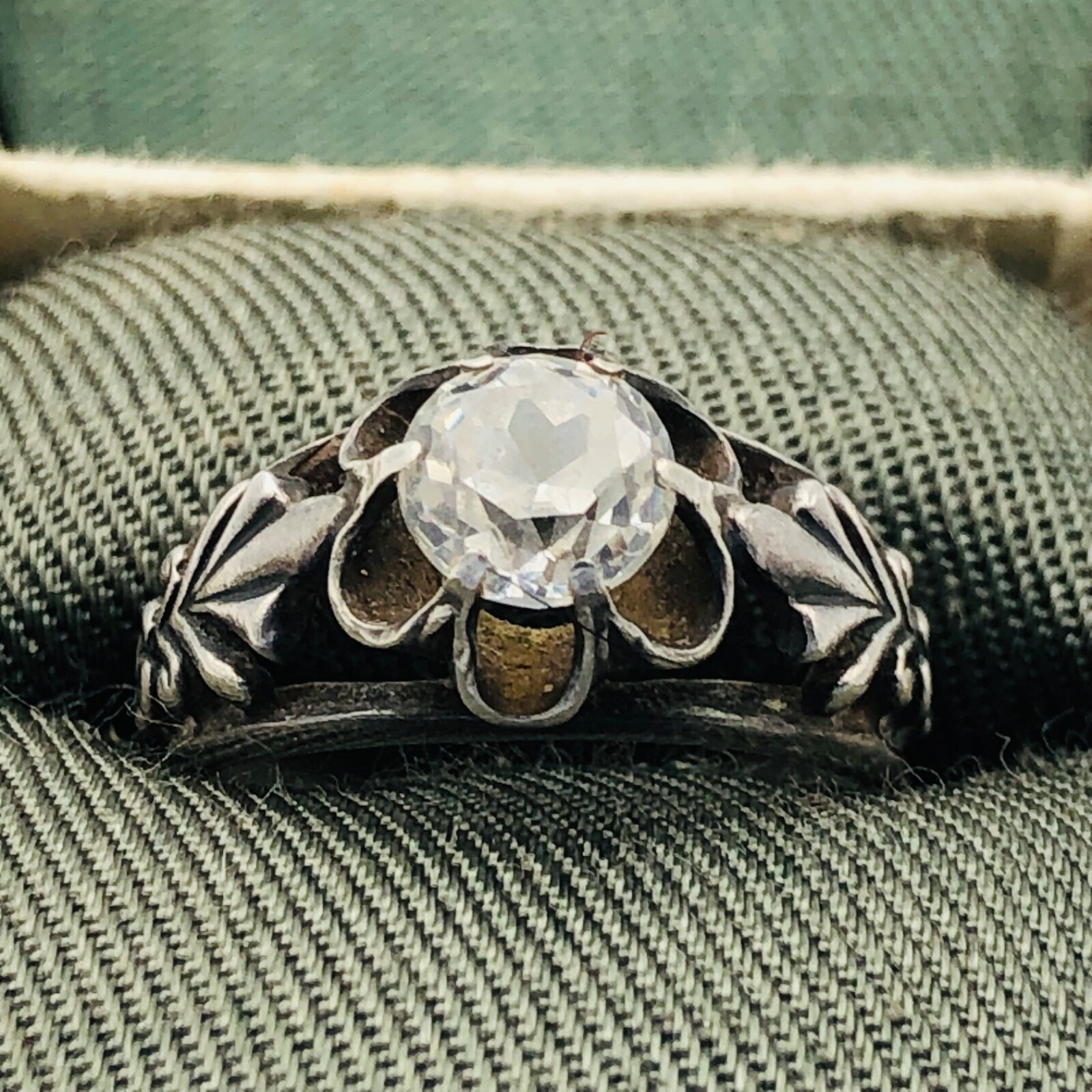 Soviet Engagement Ring Silver 875 Rock Crystal Size 5