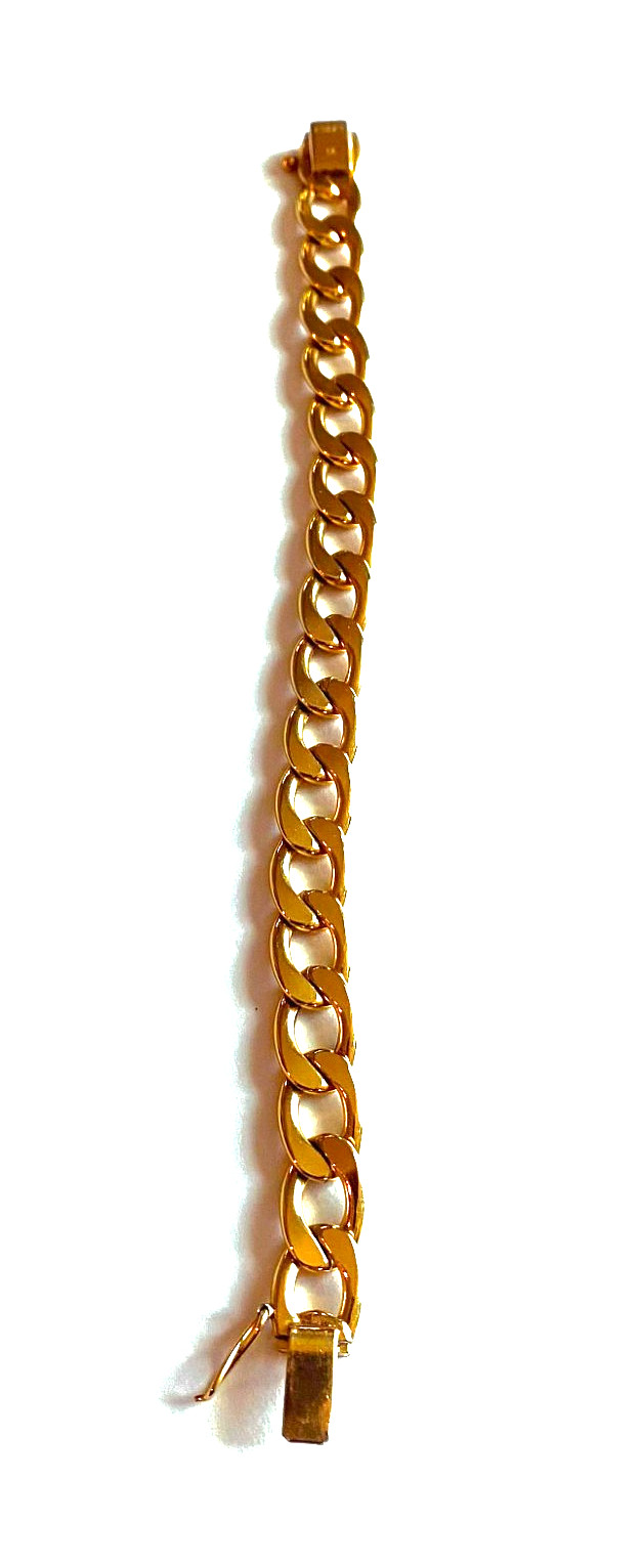 Vintage Charles MURAT French Gold Filled Cuban Link Bracelet 7″ **