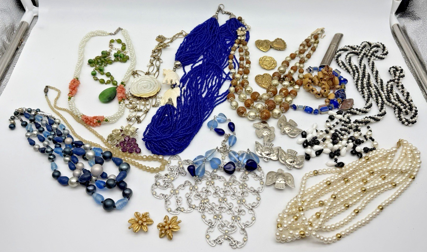 Vtg Modern Junk Drawer Costume Jewelry Lot Estate Wearable Repair 1 Lb 10.8 Oz