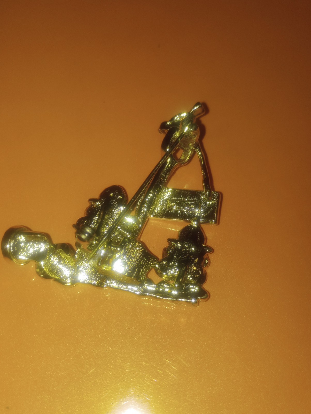 AJC Plant Manager Gold Tone Brooch 1 3/4 Inch 1980 Vintage Signed