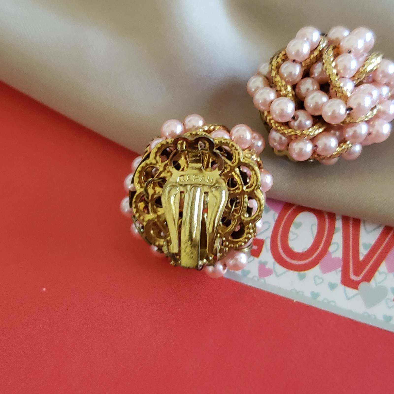 VINTAGE CLIP ON PEARL EARRINGS JAPAN HONG KONG ESTATE 1950 LOT OF 3 PAIR
