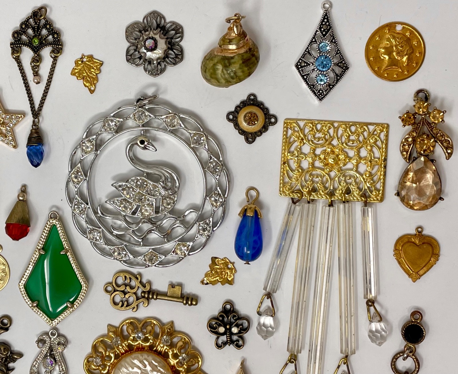 Lot Vtg & Modern Victorian Art Deco Style Pendants Findings Jewelry Craft Jn
