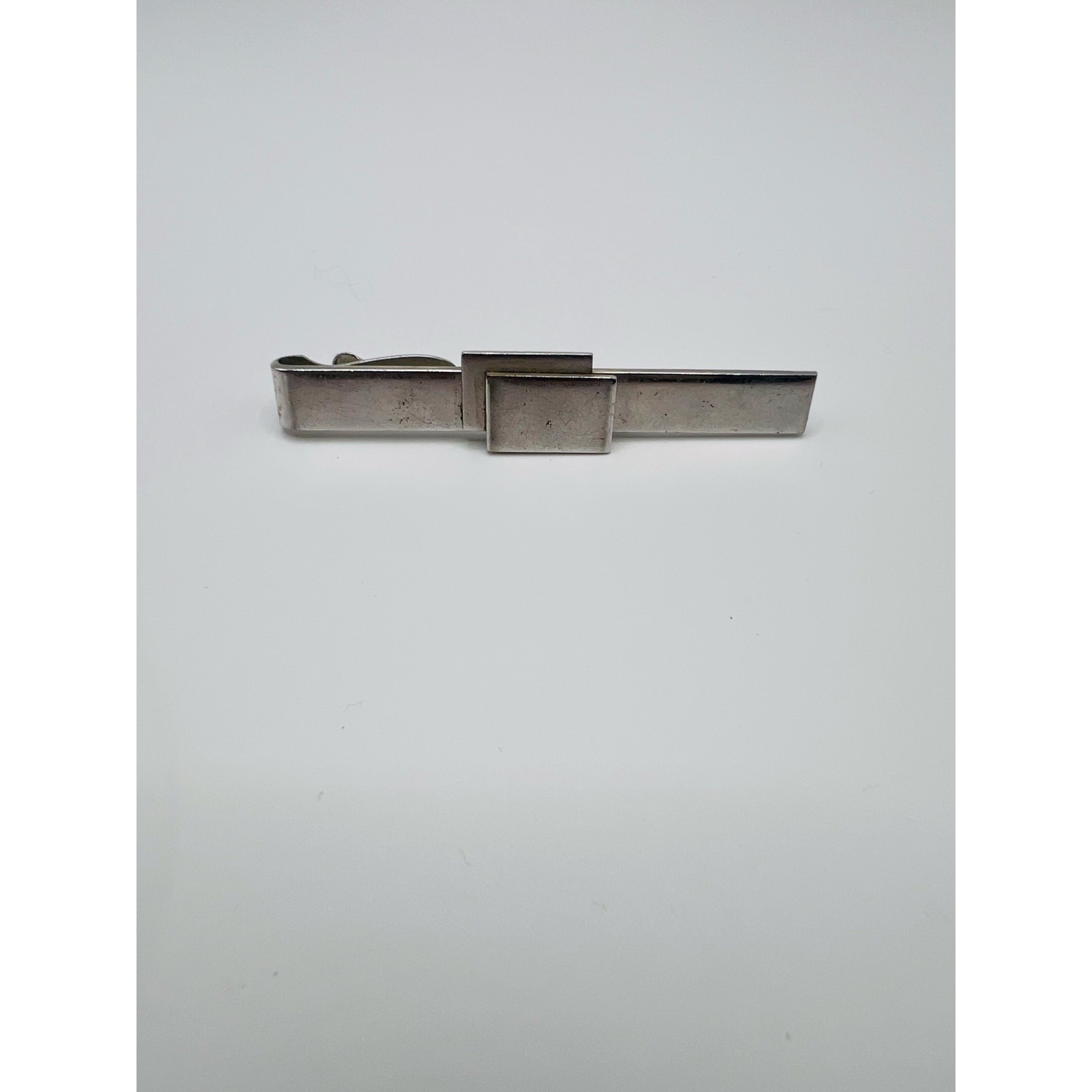 Vintage Silver Tone Tie Clip | Mid Century Minimalist Men’s Tie Bar