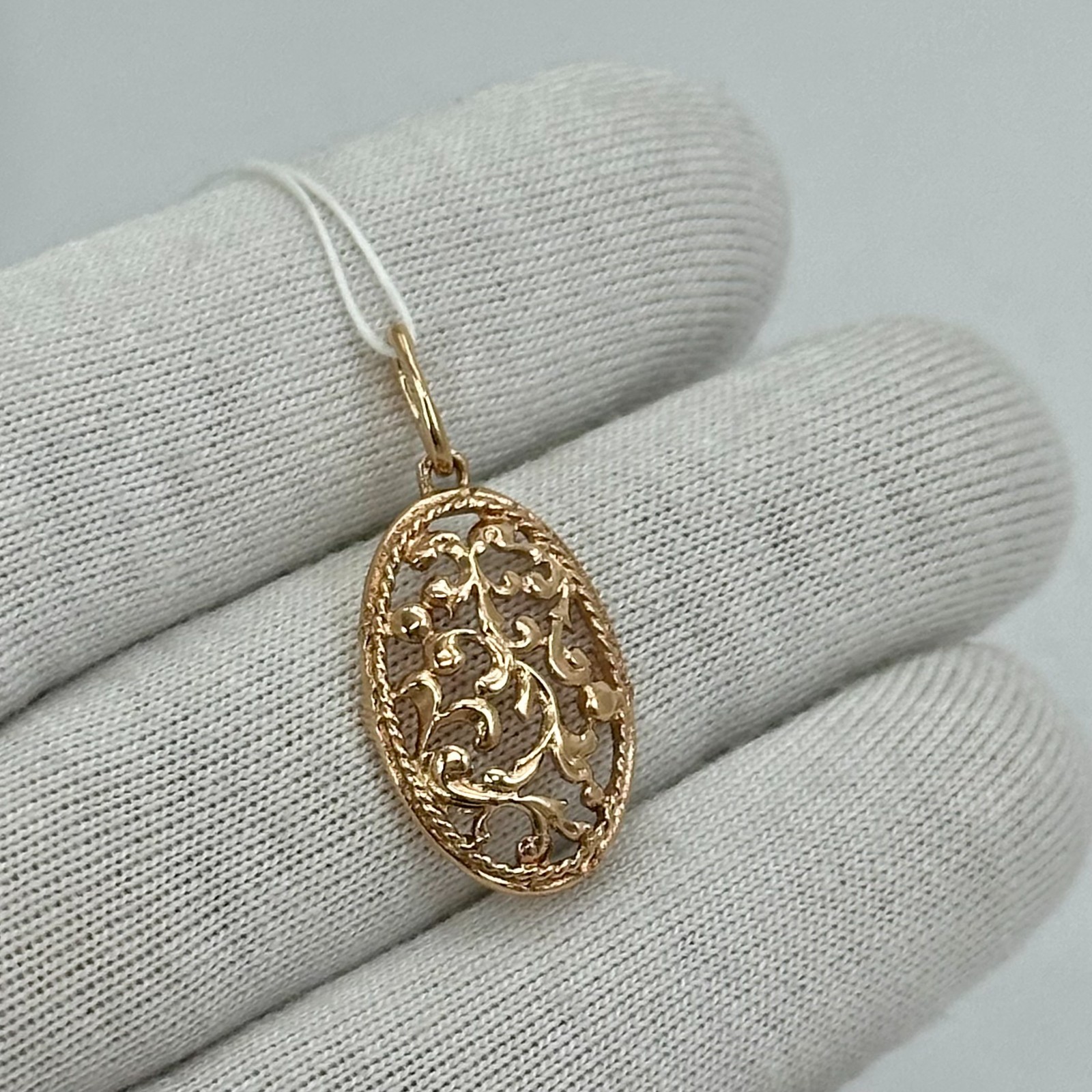 USSR Vintage Original Solid Rose Gold Pendant 583 14K Kyiv Ukraine 1980 1,72 g.