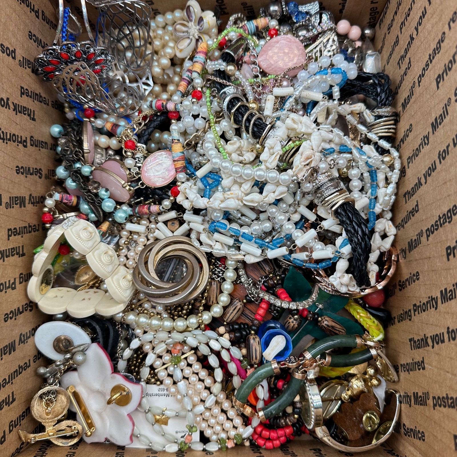 Vintage to Now Junk Jewelry Lot 16 + Pounds Craft Repair Some Wear Some Signed