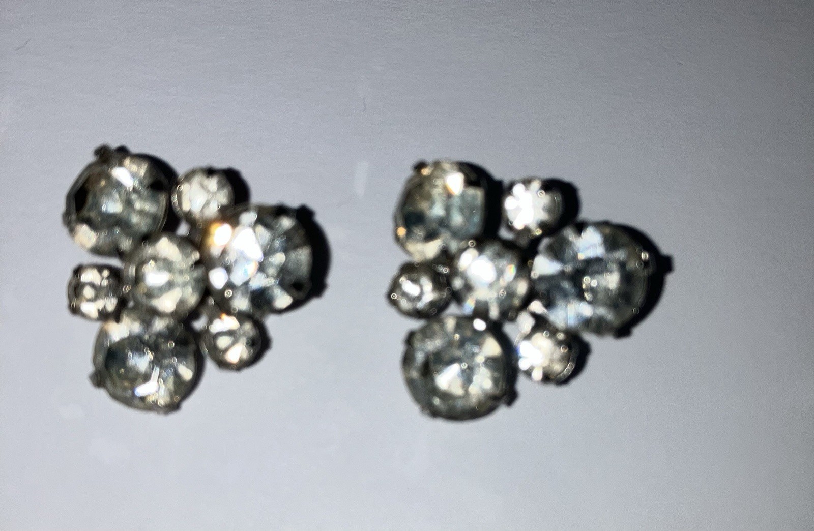 VTG. Rhinestone Brooch/Pin Silver Tone Lot 7 Pcs. EC SPARKLE 2 3/4′
