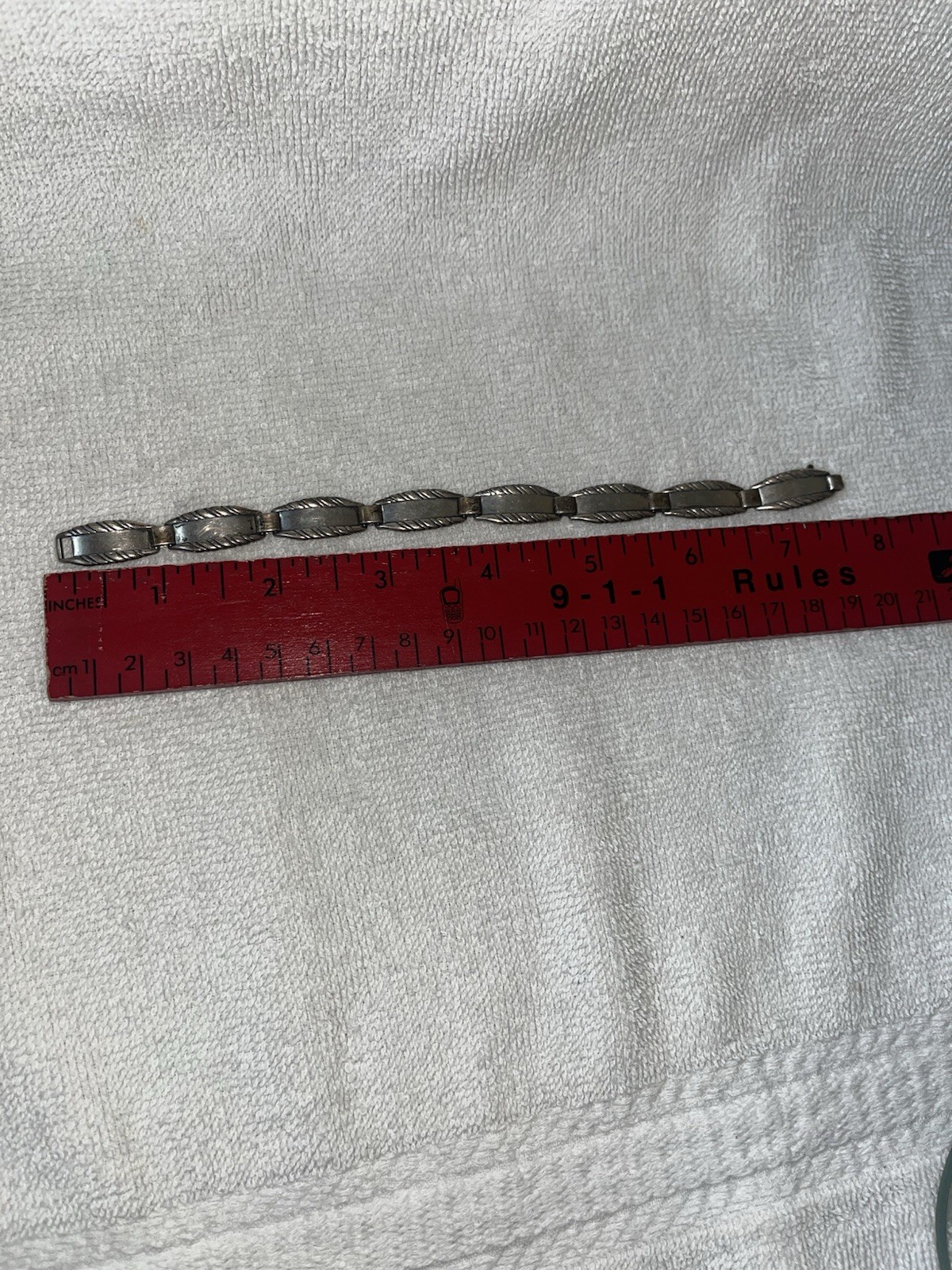 Vtg James Avery Elegant Sterling Silver Linked Etched BRACELET