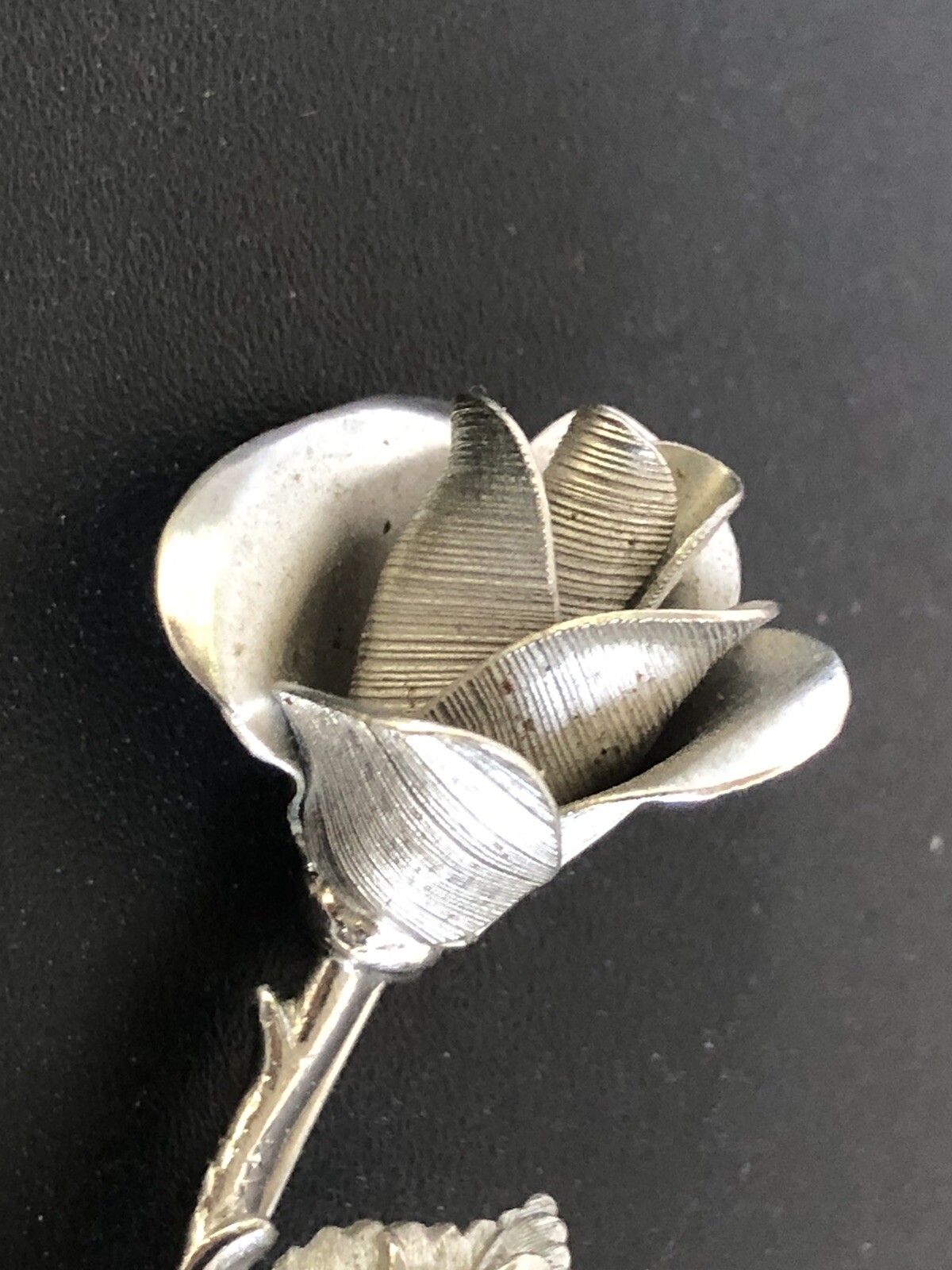 Vintage Pastelli Silver Tone Elegant Rose Brooch Pin Gorgeous Signed