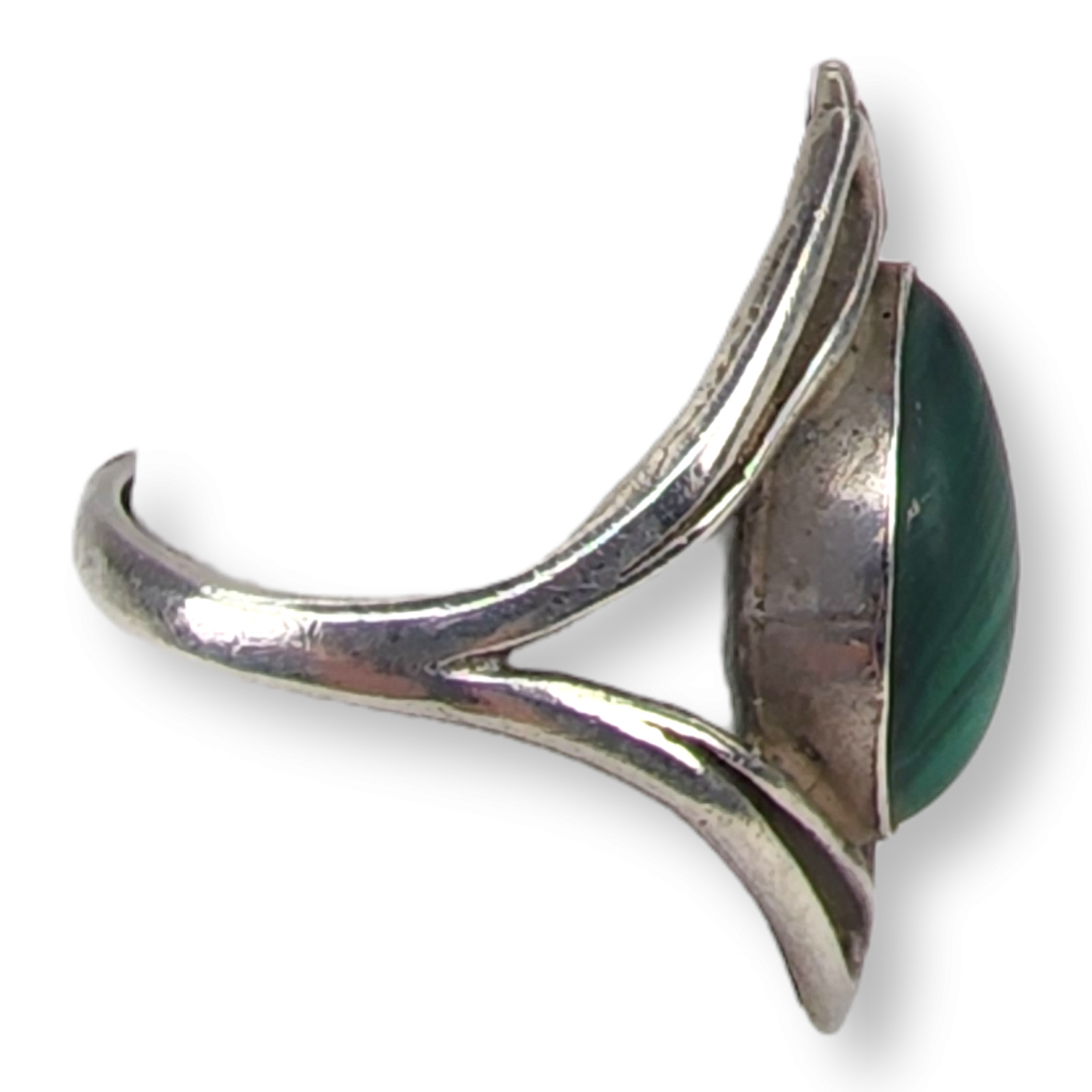 Vintage Sterling Silver 925 Malachite Stone Ring Size 6.5