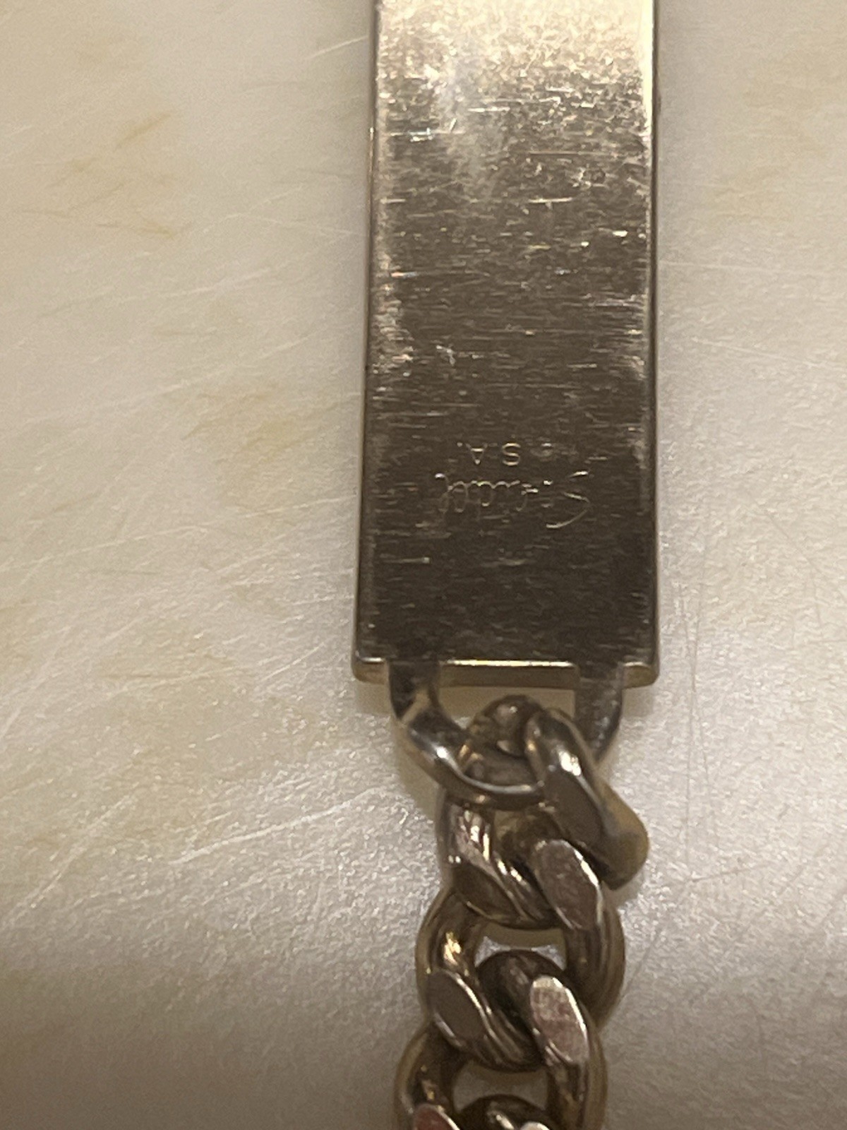 Michael Speidel 8” ID BRACELET ENGRAVED MICHAEL VINTAGE ! Gold Tone USA!