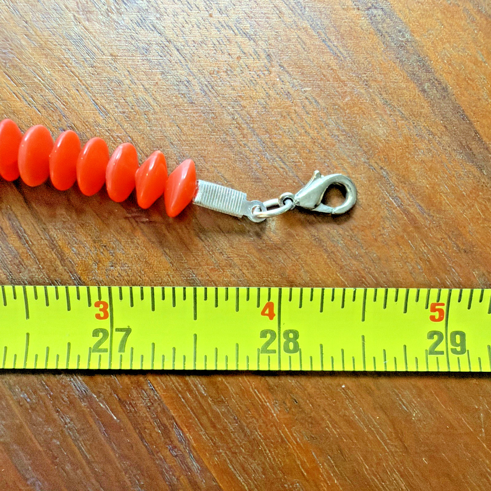 Vintage Faux Coral Necklace Orange Acrylic & Lucite Multi Strand Size 28.5”