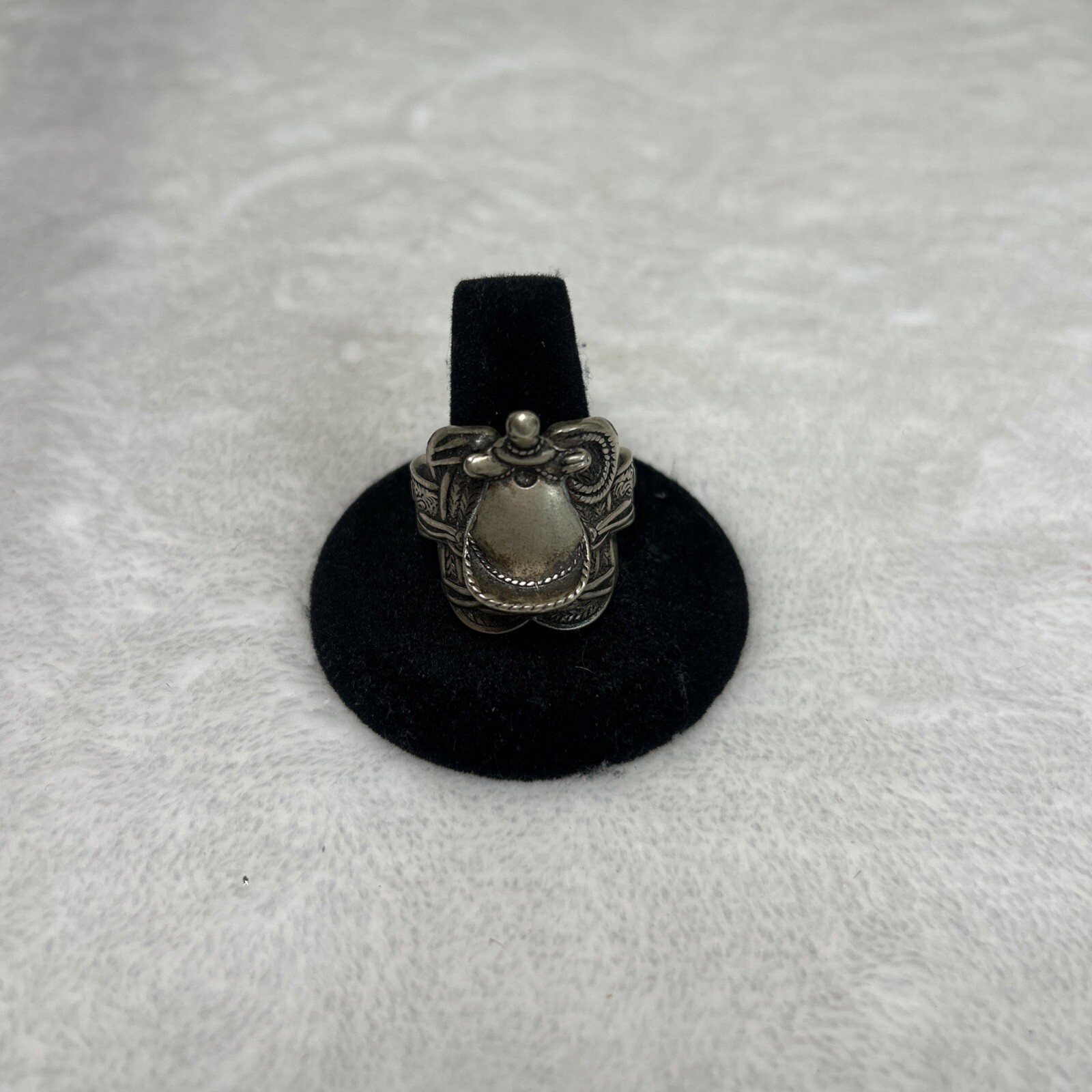 Vintage Nickel Silver Saddle Cowboy Ring Size 12 Benefits Charity Free Ship