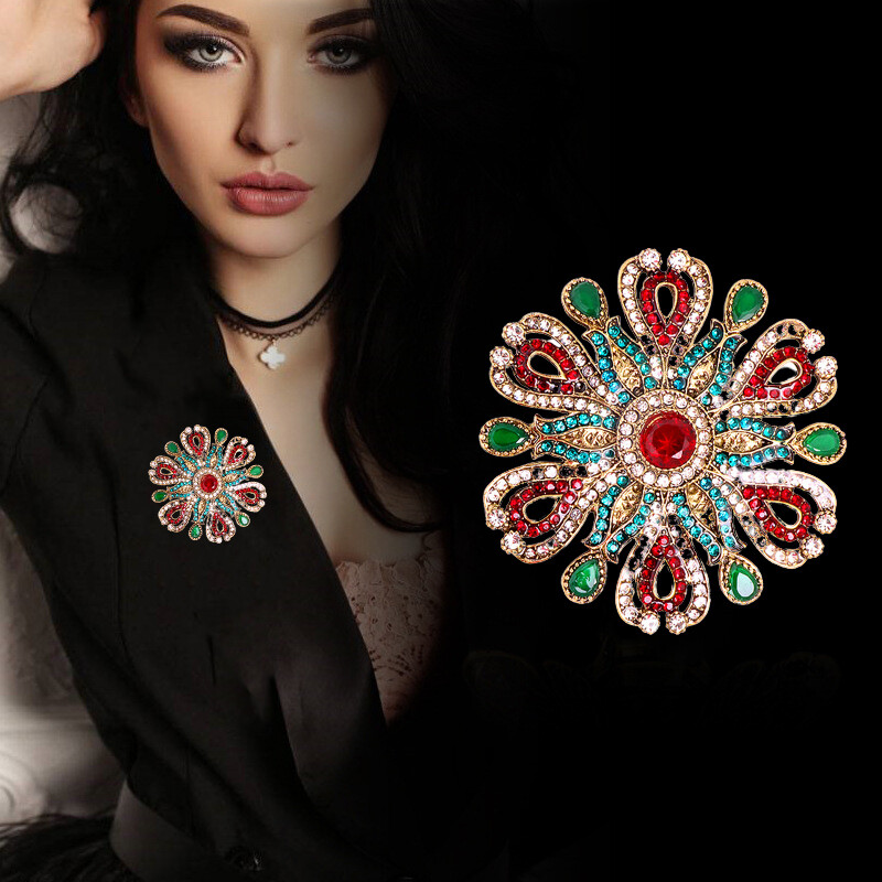 Women Vintage Enamel Flower Brooch Women Men Gorgeous Jewelry Gift Accessories
