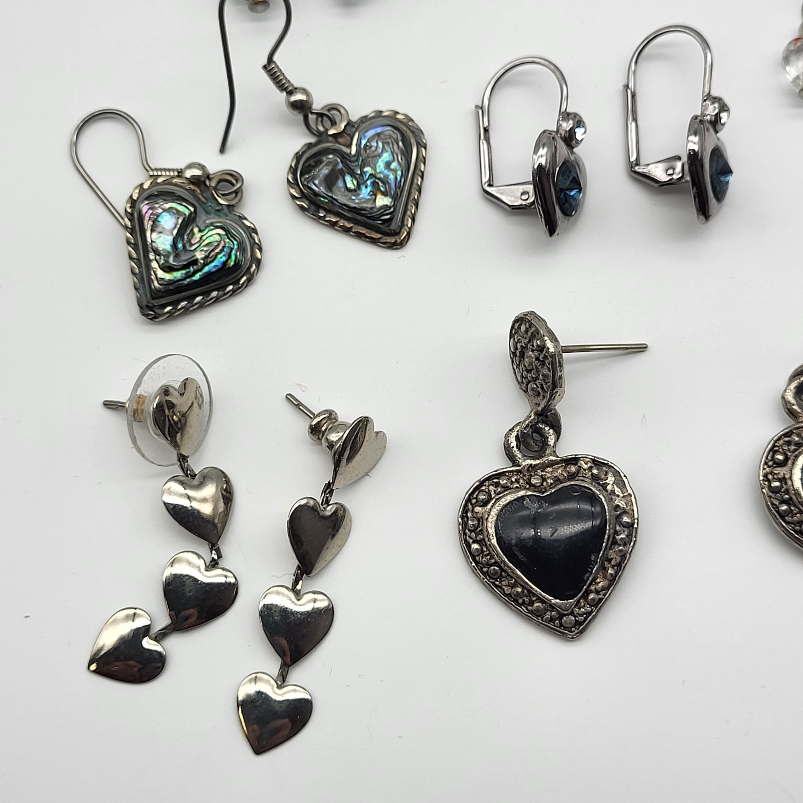 Fabulous Heart earrings Lot Collection Pierced stud dangle Anniversary Love