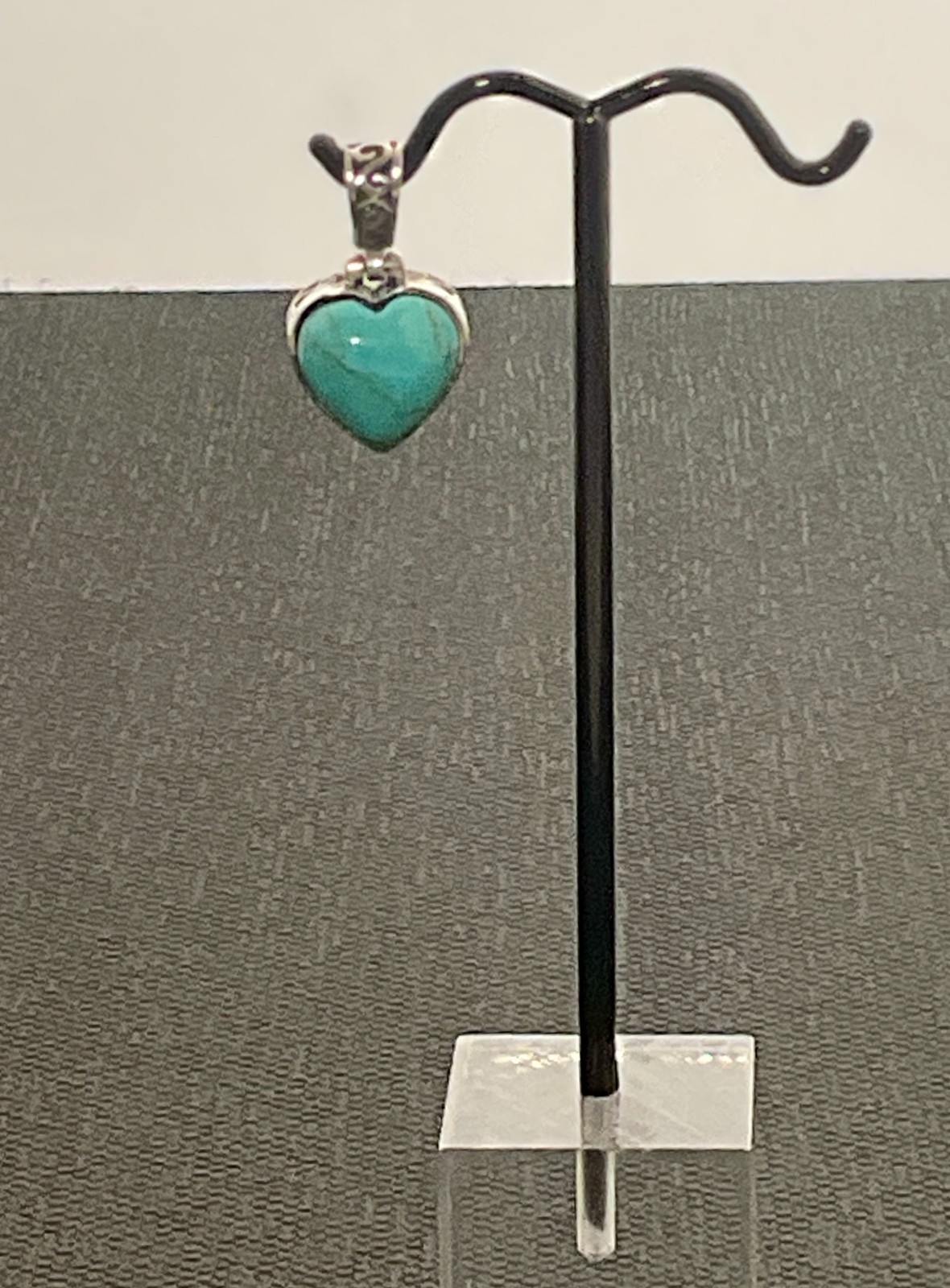 Vintage Sterling Silver 925 & Turquoise Heart Pendant