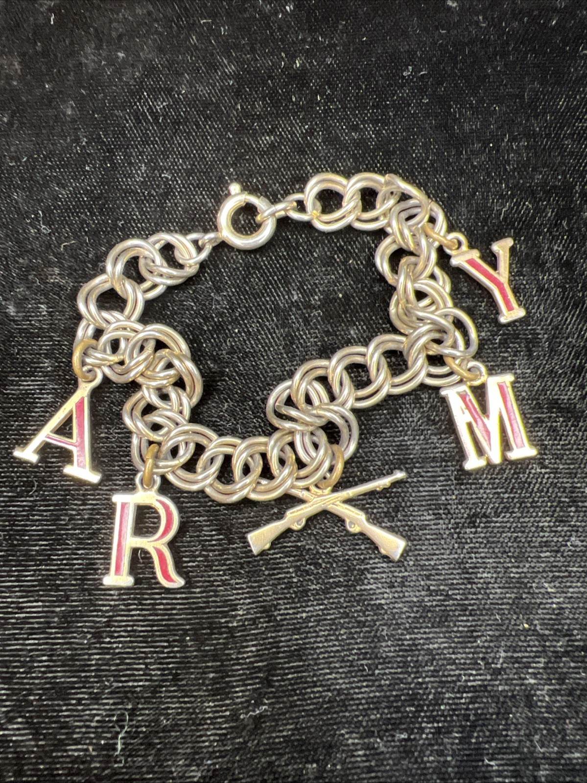 Vintage Military CHARM BRACELET US ARMY