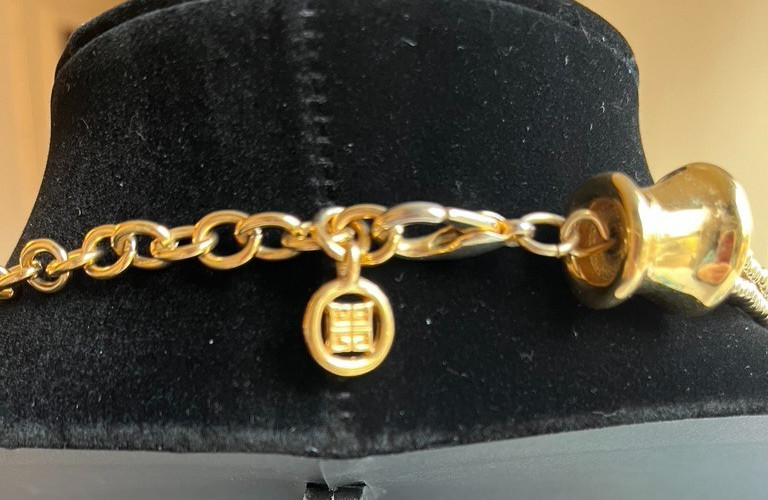 Vintage GIVENCHY signed 7-Strand Gold Tone Beaded 19″ Choker Necklace!