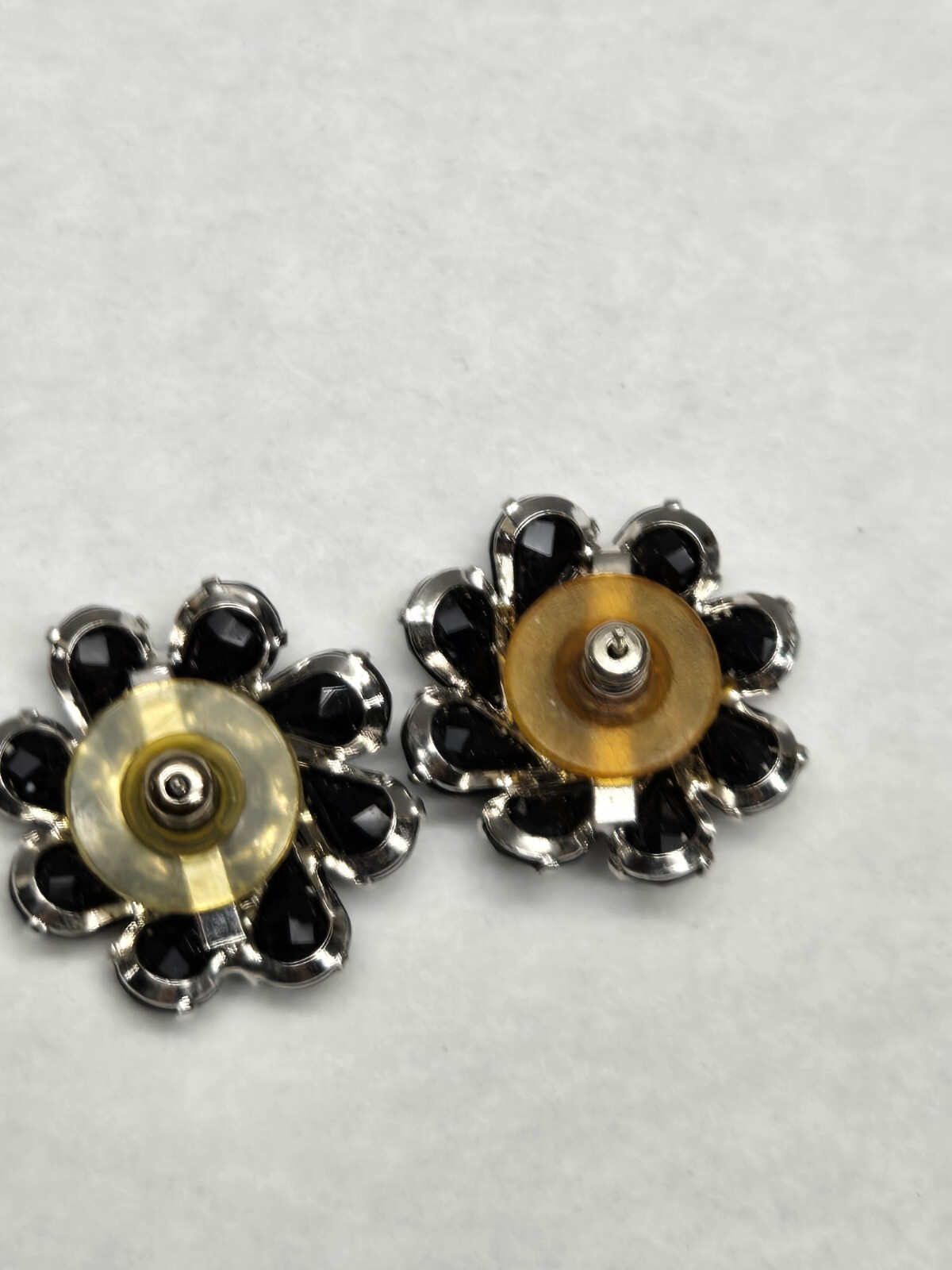 Art Deco Rhinestone Earrings, Necklace & bracelet Set Black Clear