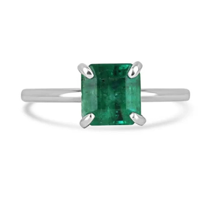 3.10 Ct Natural Emerald Art Deco Vintage Engagement Ring 925 Sterling Silver