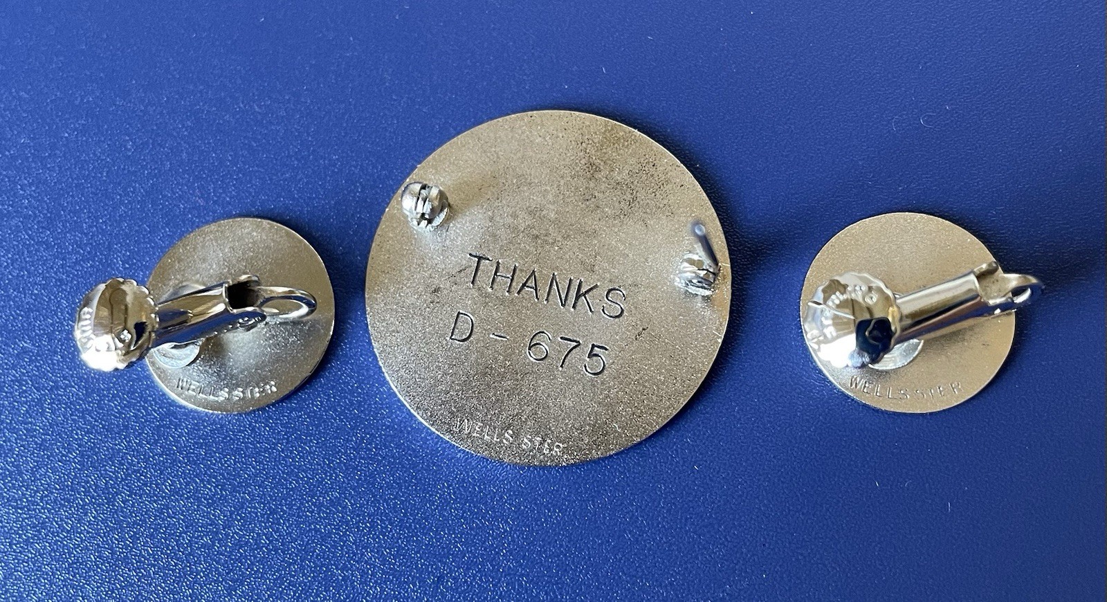 Vintage Wells Sterling Silver Brooch & Earrings Set IOBox New Other READ