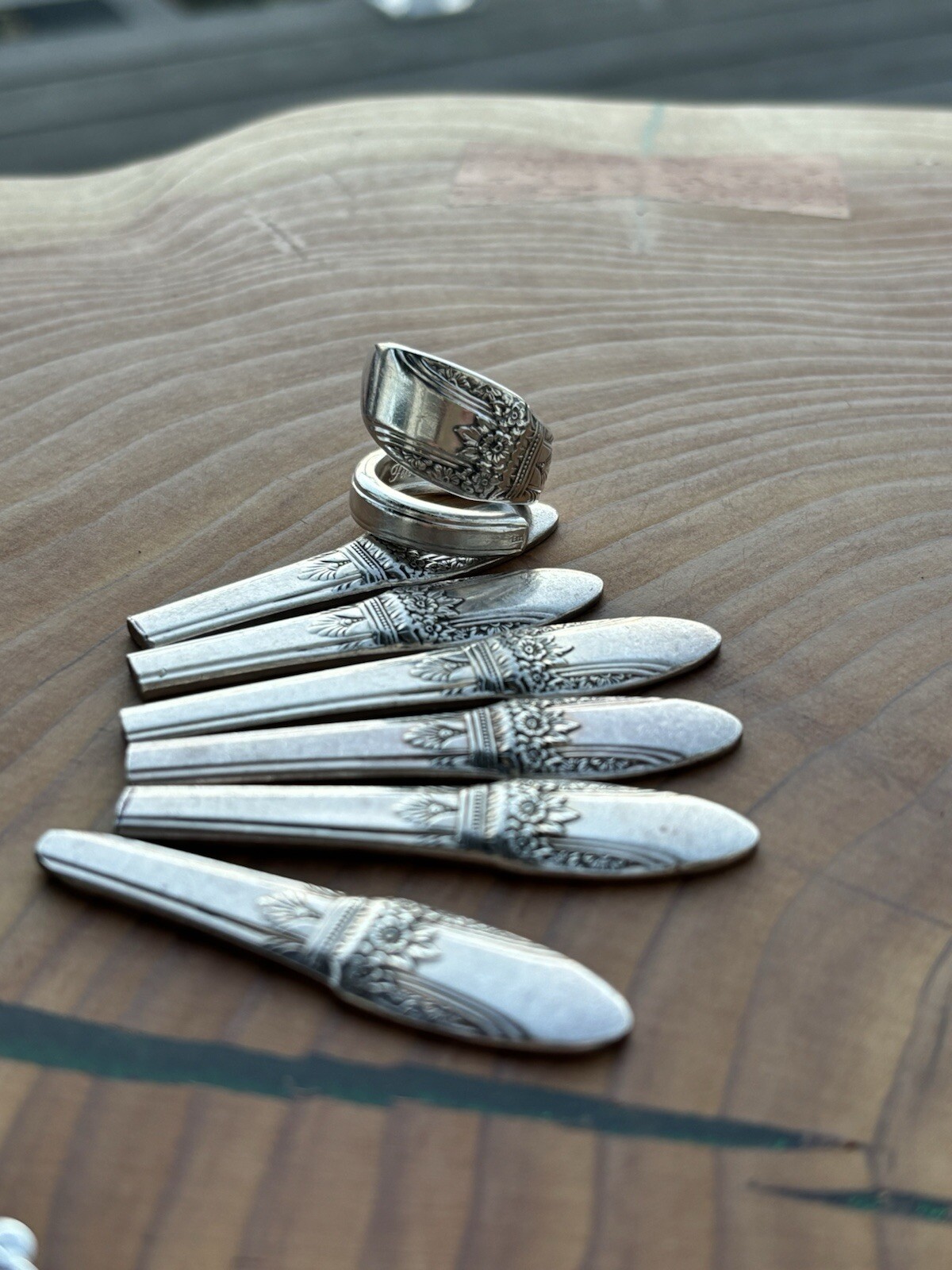 Floral/geometric Sterling Silver Spoon Rings! Made To Order, Sizes 5-12 Avail.