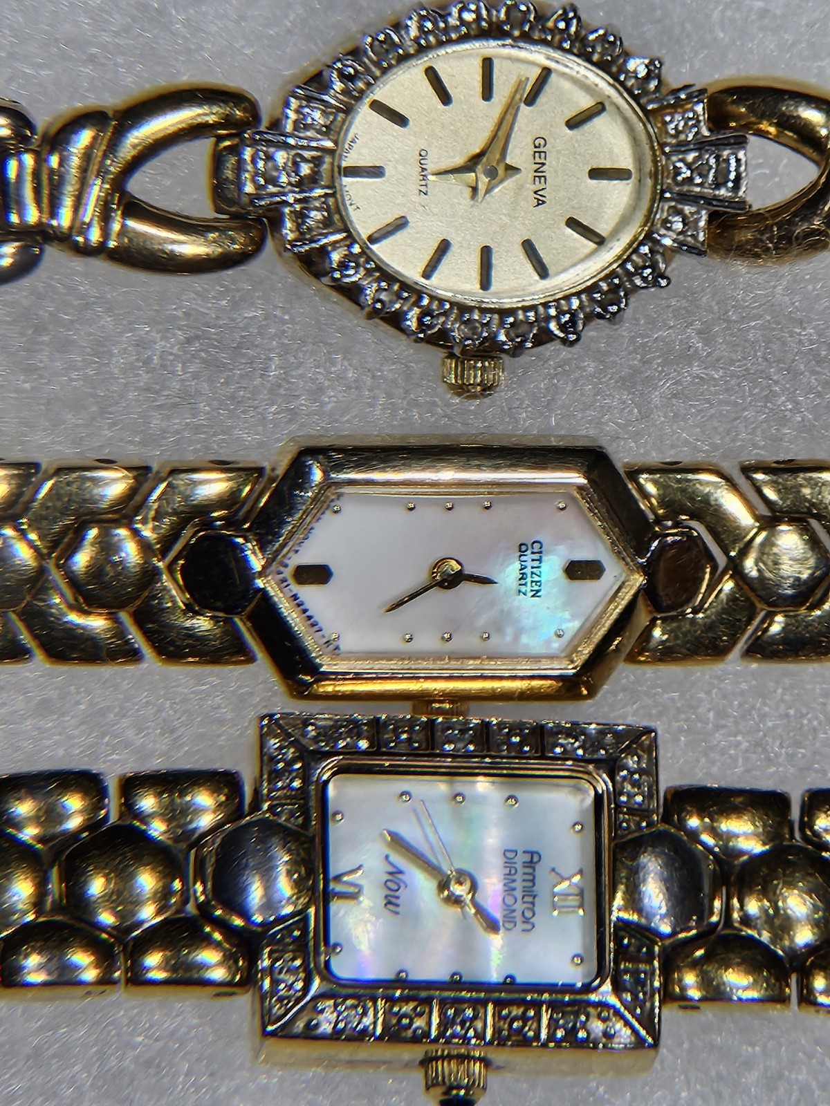 VTG Women’s Watches Geneve Diamond – Citizens Elegance Armitron Mother of Pearl