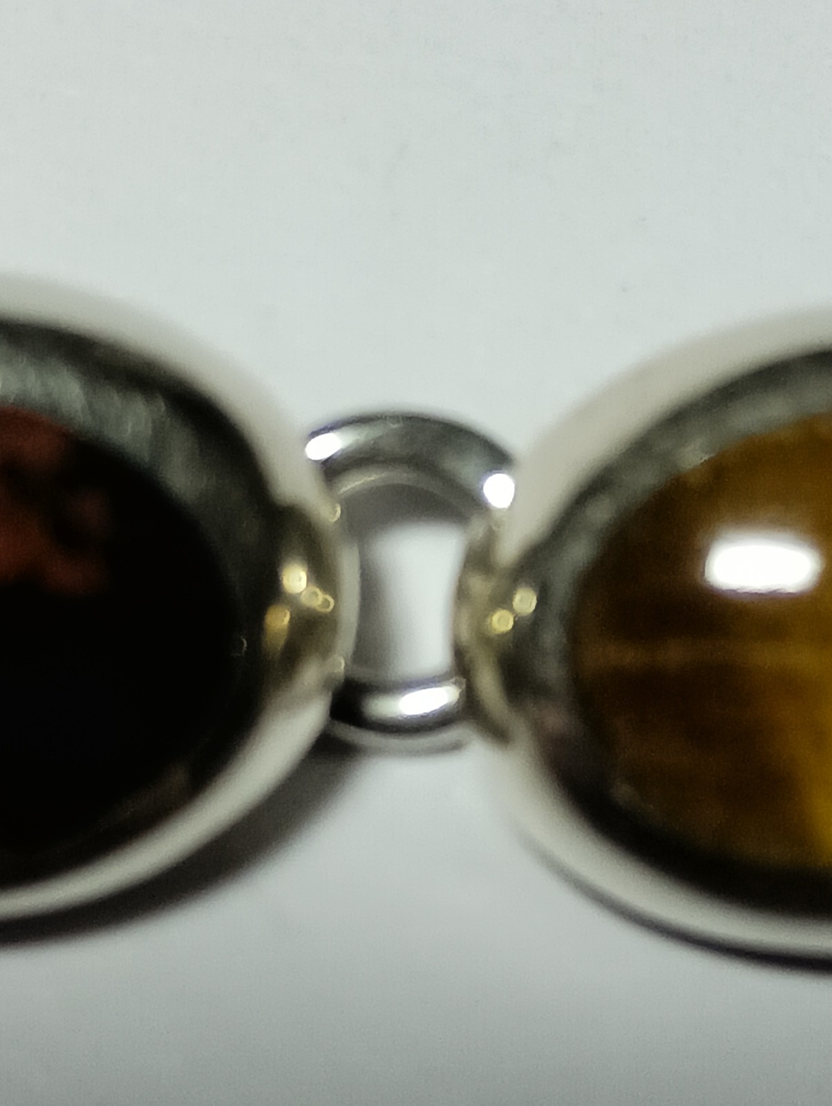 925 Sterling Silver MWS Mexico Vintage Multi Natural Gemstone Cabochon Bracelet!