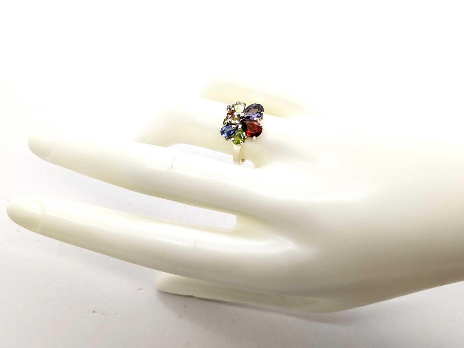 Vintage Luxury RING “Samotsvety”Silver 925 with Bright Stones -size: 7.5US| #127