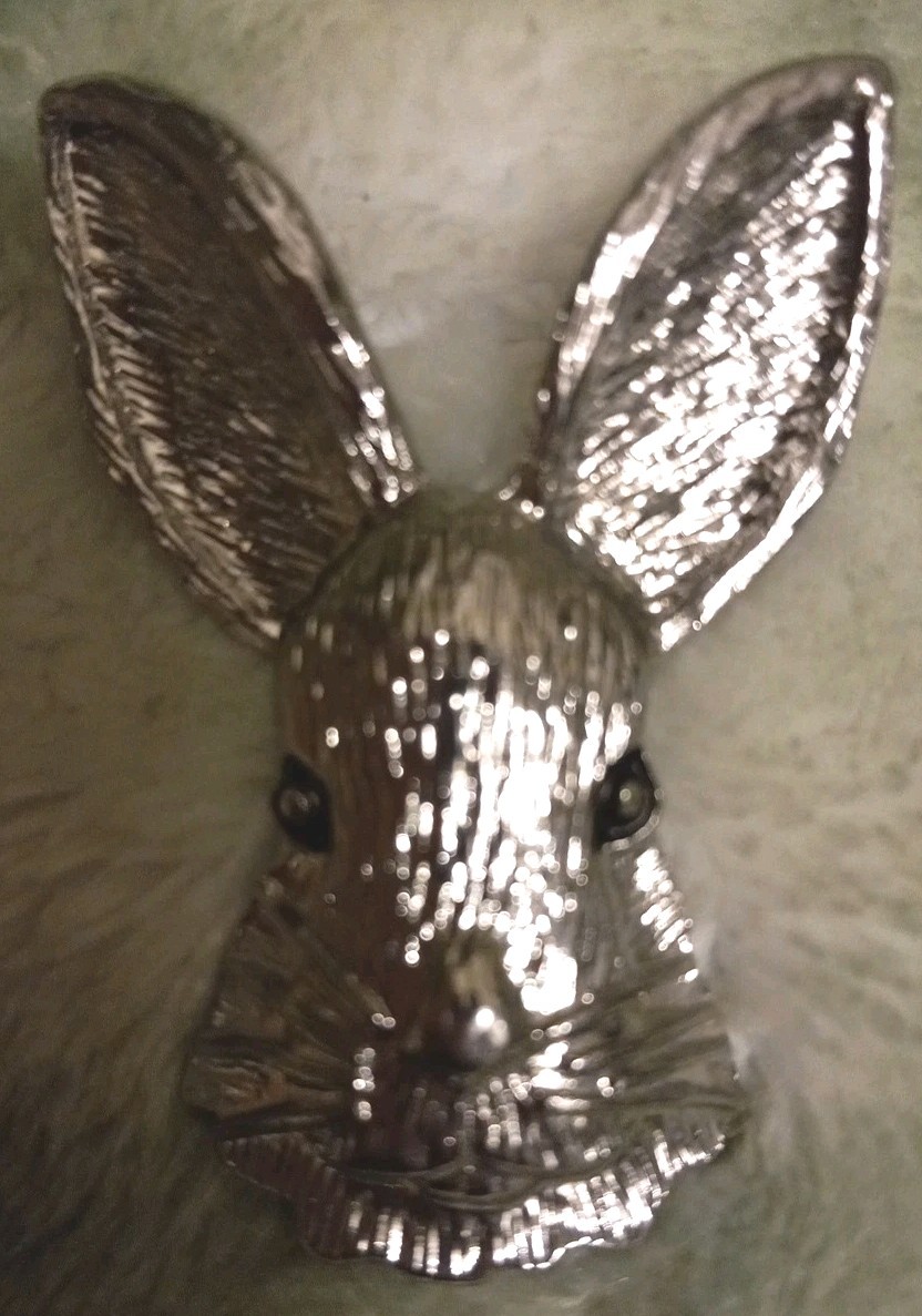 Bunny/Rabbit Head Brooch/Pin Brushed Silvertone Jewelry New!