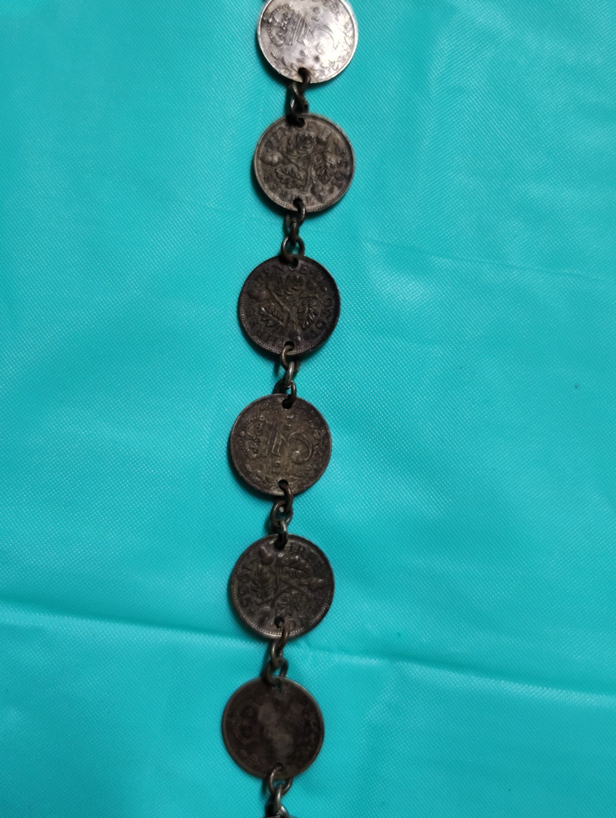 Vintage King George V Silver Coin Bracelet 1915-1935 3 Different Coins