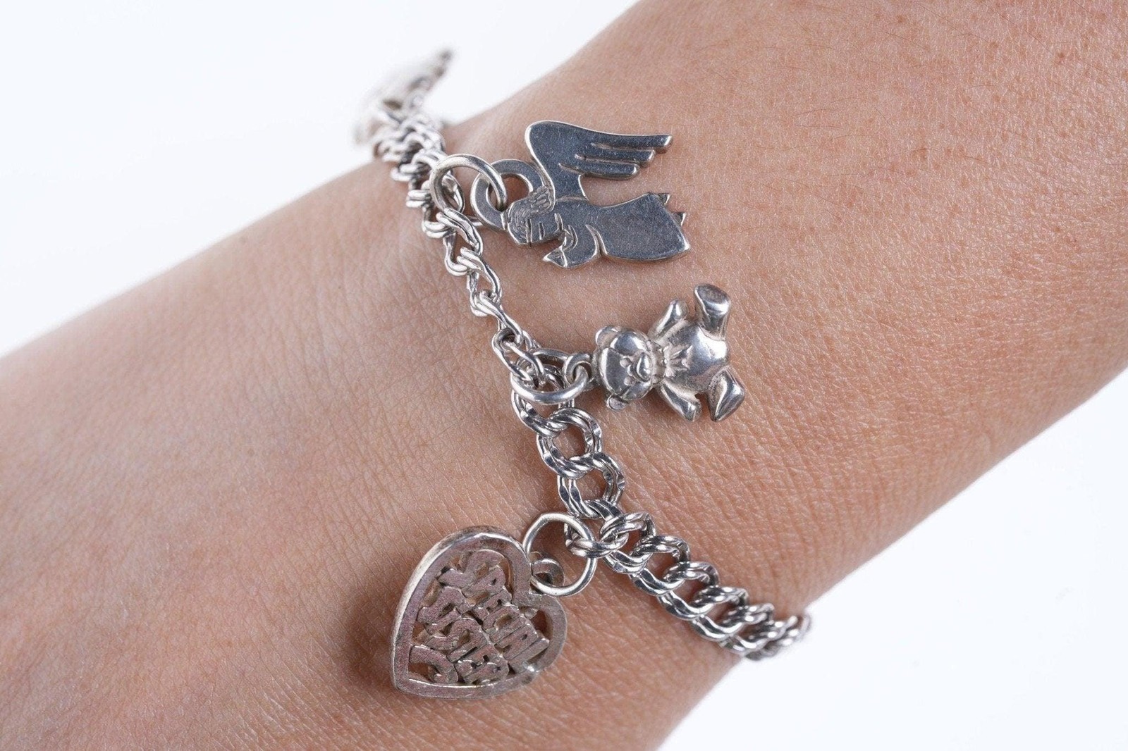 6.75″ James Avery Sterling silver Charm bracelet with lots of charms