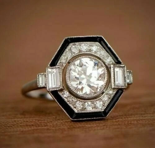 2.50Ct Round Cut Lab Created Diamond 14K White Gold Plated Anniversary Gift Ring