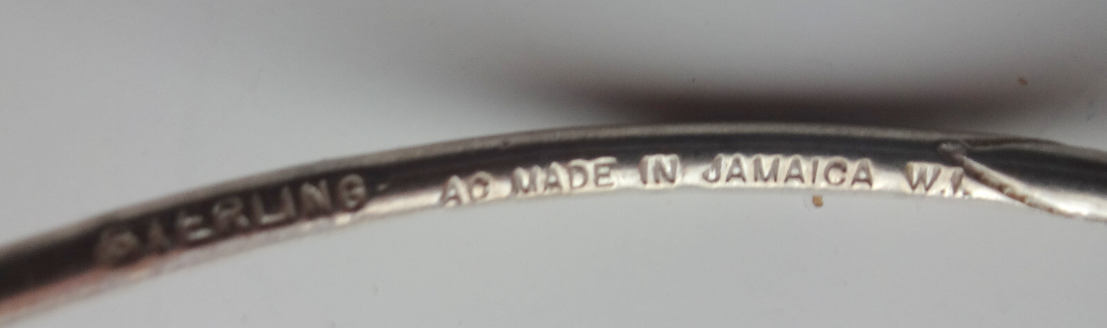 Vtg African Blackamoor Sterling Tribal Bypass Cuff Bracelet Jamaica Signed W.I.