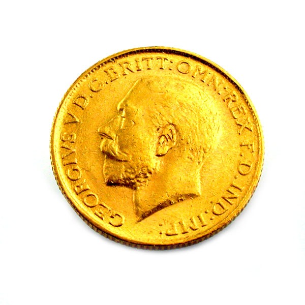 1921 22K GOLD Coin Georgivs V.D.G Britt OMN REX F.D. IND IMP Great Britain